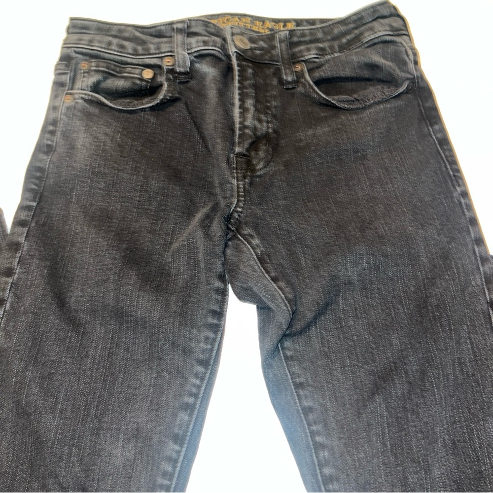 American Eagle Men’s Distressed Super Skinny Flex Fit Black Jeans 30x32 AEO